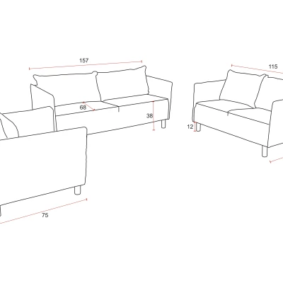 Zweisitzer-Sofa MAELLA – hellrosa