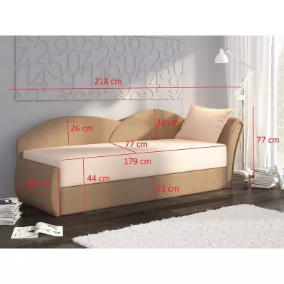 Kinderschlafsofa mit Stauraum ANGIE - grün