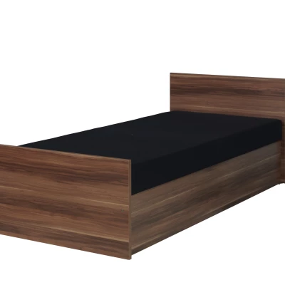 Einzelbett mit Stauraum 80x200 MAKEL - Kastanienbraun Wenge