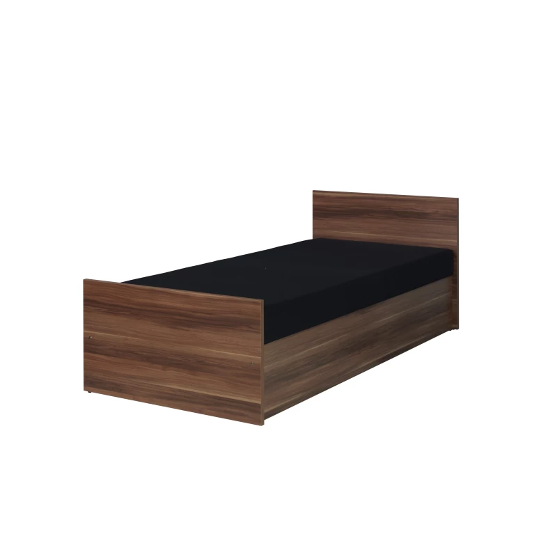 Einzelbett mit Stauraum 80x200 MAKEL - Kastanienbraun Wenge