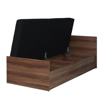 Einzelbett mit Stauraum 80x200 MAKEL - Kastanienbraun Wenge