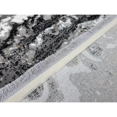 Ovaler Teppich 80x150 cm STEFANO - grau / schwarz