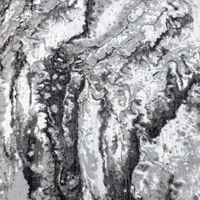 Ovaler Teppich 80x150 cm STEFANO - grau / schwarz