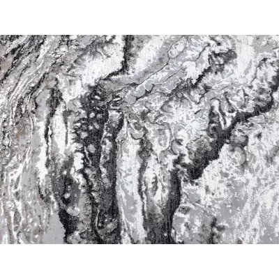 Ovaler Teppich 80x150 cm STEFANO - grau / schwarz