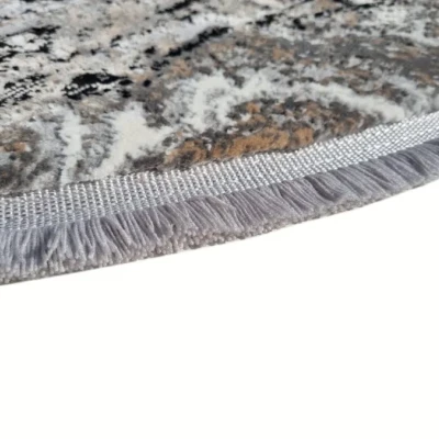 Ovaler Teppich 80x150 cm STEFANO - grau / schwarz