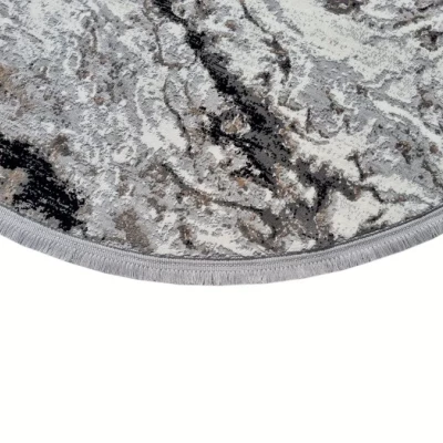 Ovaler Teppich 80x150 cm STEFANO - grau / schwarz