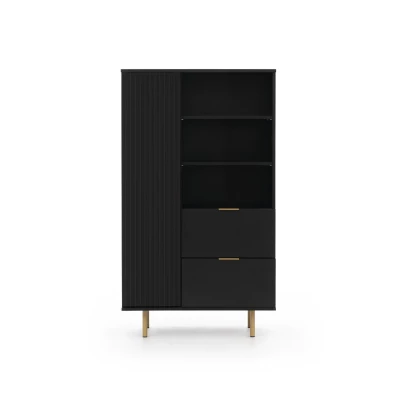 STELLA Schubladenregal - schwarz / gold