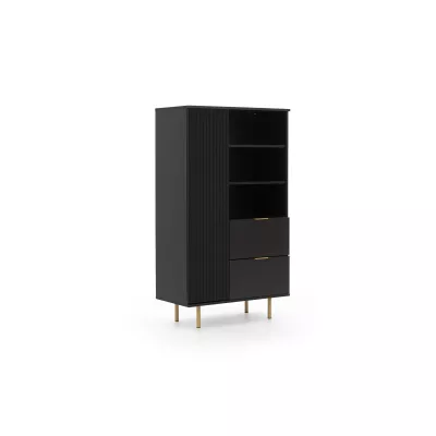STELLA Schubladenregal - schwarz / gold