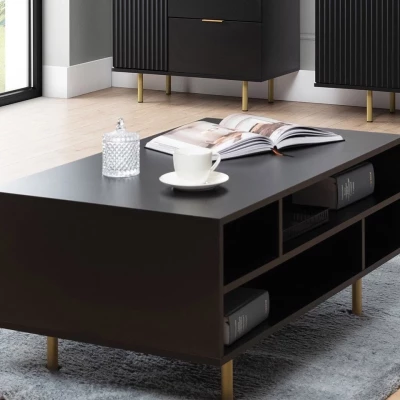STELLA Couchtisch - schwarz / gold