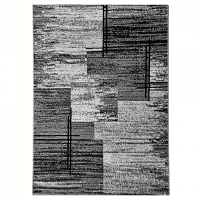 Teppich 50x90 cm LUKEN rechteckig - grau/schwarz