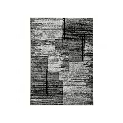 Teppich 50x90 cm LUKEN rechteckig - grau/schwarz
