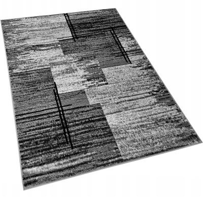 Teppich 50x90 cm LUKEN rechteckig - grau/schwarz