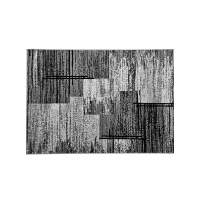 Teppich 50x90 cm LUKEN rechteckig - grau/schwarz