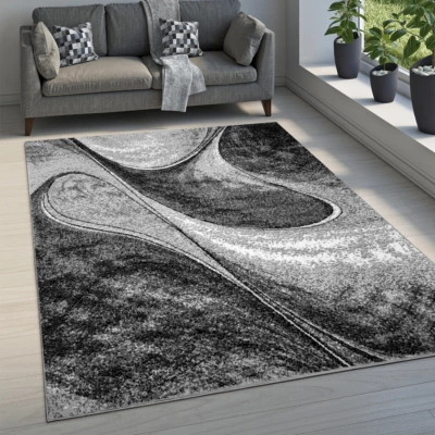 Abstrakter Stückteppich 50x90 cm LUKEN - grau