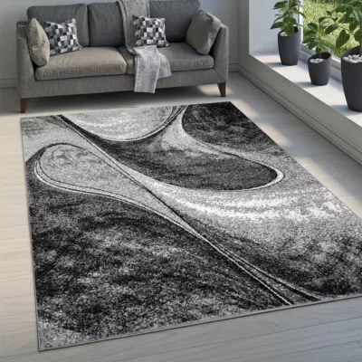 Abstrakter Stückteppich 50x90 cm LUKEN - grau
