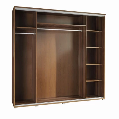 Breiter Kleiderschrank 205 cm mit Aufdruck DANUBE 27 - Eiche Catania