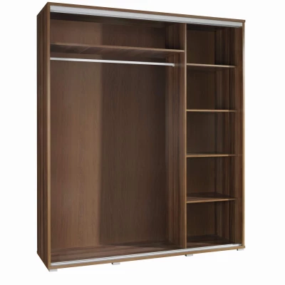 Hoher Kleiderschrank 155 cm mit Aufdruck DANUBE 7 – weiß