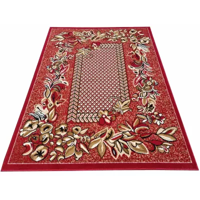 Gemusterter Teppich 140x190 cm LUKEN - rot