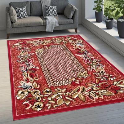 Gemusterter Teppich 80x150 cm LUKEN - rot