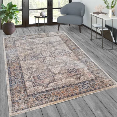 Stück Orientteppich 200x290 cm FRANCO - blau / mehrfarbig