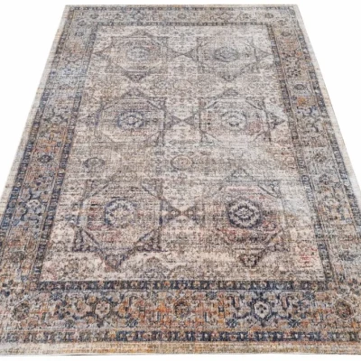 Stück Orientteppich 140x190 cm FRANCO - blau / mehrfarbig