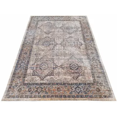 Stück Orientteppich 140x190 cm FRANCO - blau / mehrfarbig