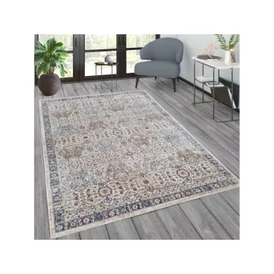 Rechteckiger Teppich 120x170 cm FRANCO - blau / mehrfarbig
