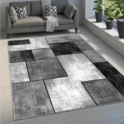 Teppich 180x260 cm DEMIAN - grau / schwarz / weiß