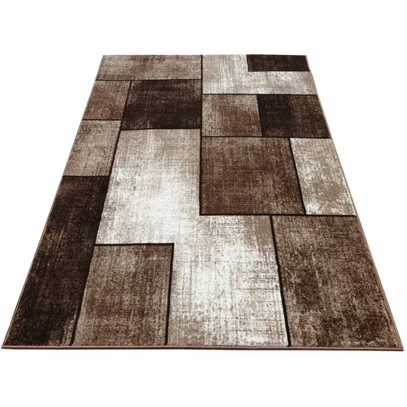 Geometrischer Stückteppich 160x220 cm DEMIAN - braun / beige