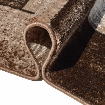 Geometrischer Stückteppich 160x220 cm DEMIAN - braun / beige
