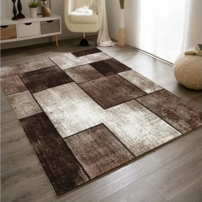 Geometrischer Stückteppich 150x300 cm DEMIAN - braun / beige