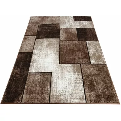 Geometrischer Stückteppich 150x300 cm DEMIAN - braun / beige