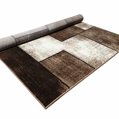 Geometrischer Stückteppich 150x300 cm DEMIAN - braun / beige