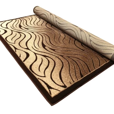 Moderner rechteckiger Teppich 80x150 cm DEMIAN - braun / beige