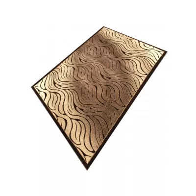 Moderner rechteckiger Teppich 80x150 cm DEMIAN - braun / beige