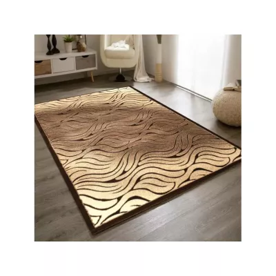 Moderner rechteckiger Teppich 80x150 cm DEMIAN - braun / beige