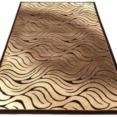 Moderner rechteckiger Teppich 80x150 cm DEMIAN - braun / beige