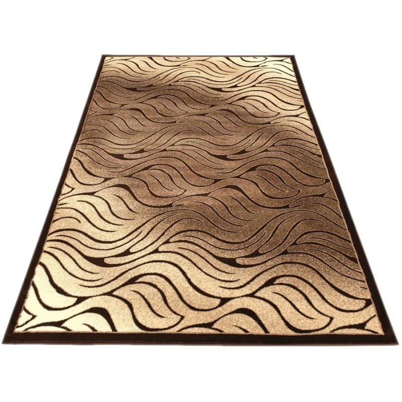 Moderner rechteckiger Teppich 80x150 cm DEMIAN - braun / beige