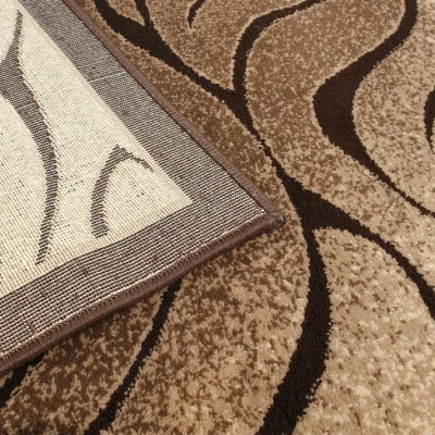 Moderner rechteckiger Teppich 80x150 cm DEMIAN - braun / beige