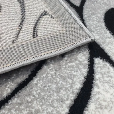 Moderner rechteckiger Teppich 200x290 cm DEMIAN - grau / schwarz