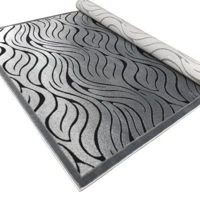 Moderner rechteckiger Teppich 200x290 cm DEMIAN - grau / schwarz