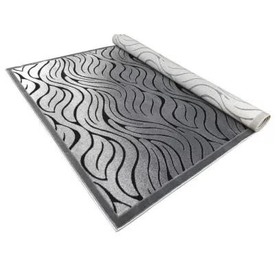 Moderner rechteckiger Teppich 200x290 cm DEMIAN - grau / schwarz