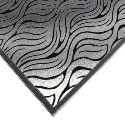 Moderner rechteckiger Teppich 200x290 cm DEMIAN - grau / schwarz
