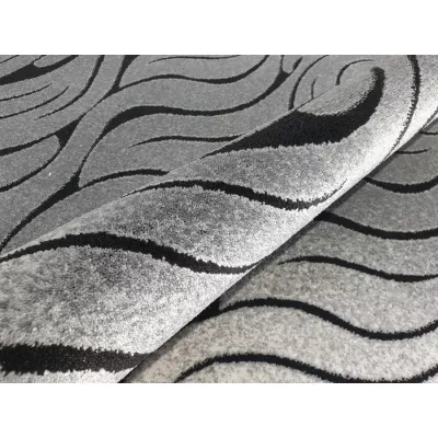 Moderner rechteckiger Teppich 150x300 cm DEMIAN - grau / schwarz