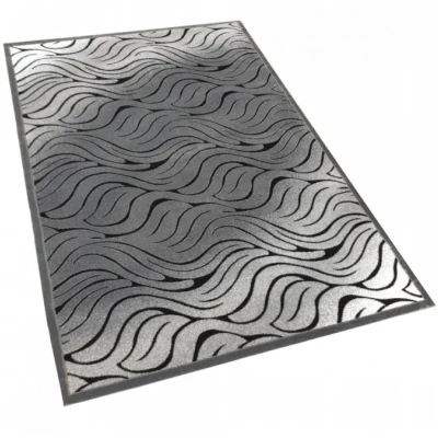 Moderner rechteckiger Teppich 150x300 cm DEMIAN - grau / schwarz