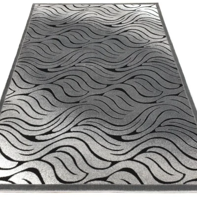 Moderner rechteckiger Teppich 150x300 cm DEMIAN - grau / schwarz