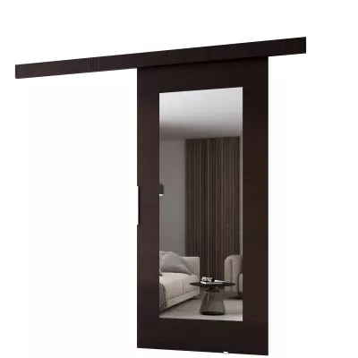 Schiebetür mit Spiegel BARRET 9 - 76 cm, Wenge