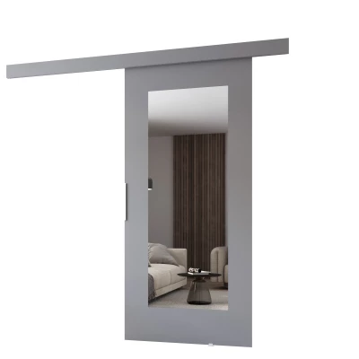Schiebetür mit Spiegel BARRET 9 - 96 cm, grau