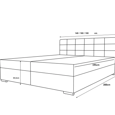 Boxspringbett 180x200 ROSIE 1 - ecru