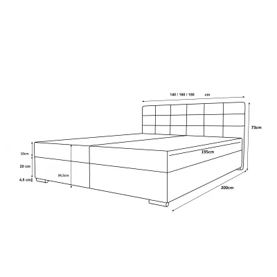 Boxspringbett 180x200 ROSIE 1 - rosa